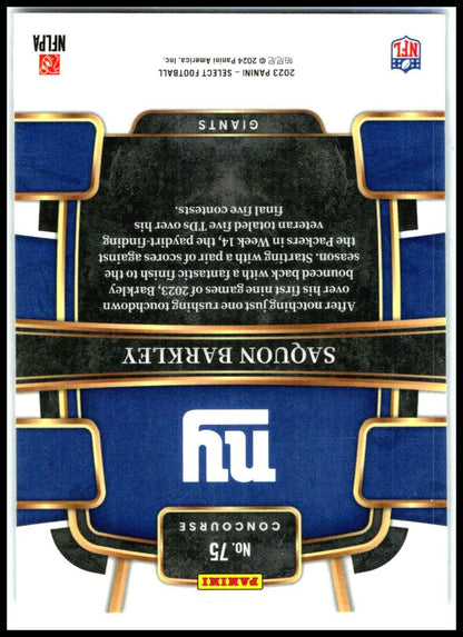 2023 Panini Select #75 Saquon Barkley New York Giants