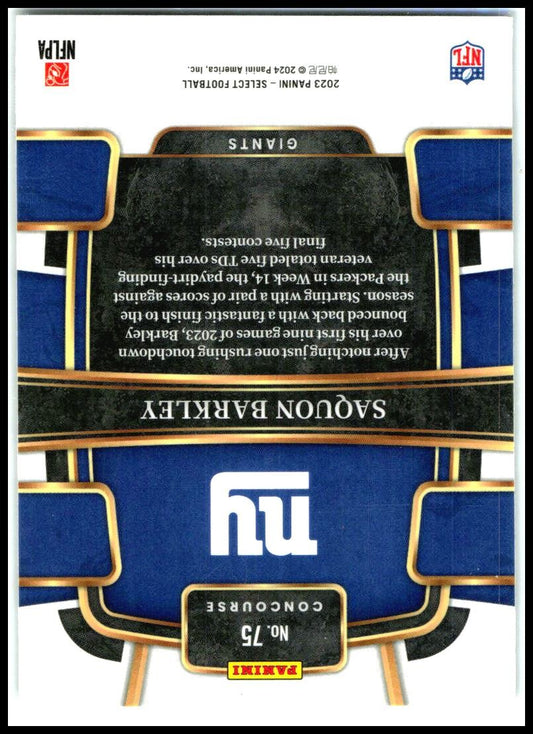 2023 Panini Select #75 Saquon Barkley New York Giants