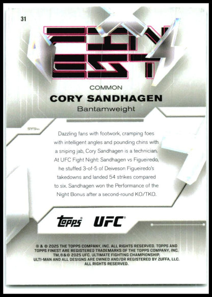 2025 Topps Finest UFC Common #31 Cory Sandhagen