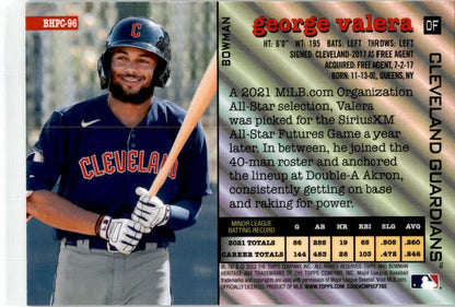2022 Bowman Heritage Gold #BHPC-96 George Valera /50 Cleveland