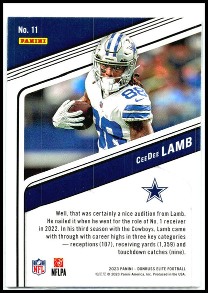 2023 Donruss Elite #11 CeeDee Lamb Dallas Cowboys