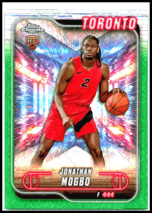 2024-25 Topps Chrome Topps Green Refractor #194 Jonathan Mogbo Rookie Raptors