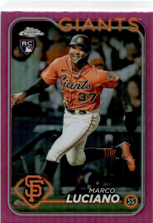 2024 Topps Chrome Pink Refractor #210 Marco Luciano Rookie Giants