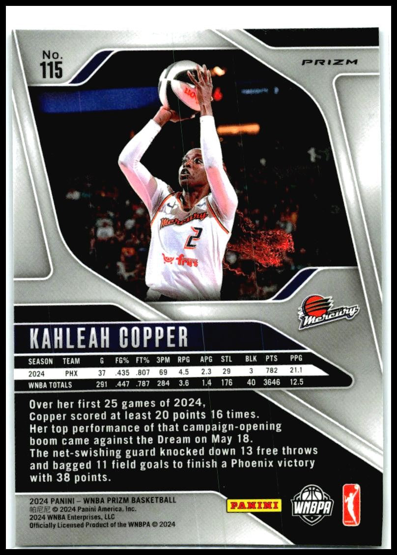 2024 Panini Prizm WNBA Blue Velocity Prizms #115 Kahleah Copper Phoenix Mercury