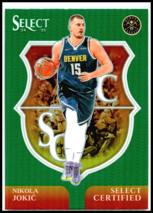 2024-25 Panini Select Select Certified Green Prizms #3 Nikola Jokic Nuggets