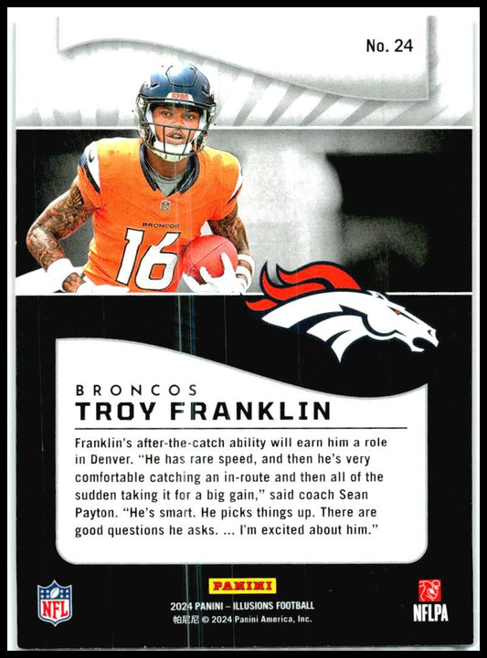 2024 Panini Illusions Orange Trophy Collection #24 Troy Franklin Denver Broncos