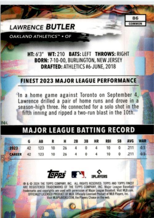 2024 Topps Finest #86 Lawrence Butler Oakland