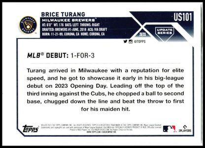 2023 Topps Update #US101 Brice Turang Milwaukee Brewers