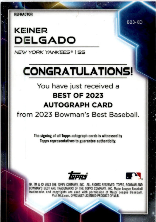 2023 Bowman's Best #B23-KD Keiner Delgado Auto New York Yankees