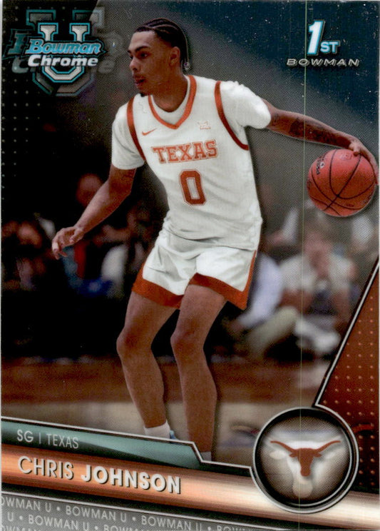 2023-24 Bowman University Chrome #39 Chris Johnson 1st Texas Longhorns