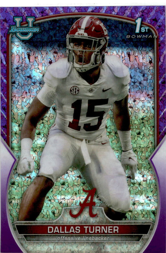2022 Bowman Chrome University Purple Mini-Diamond Refractor6  Dallas Turner /399