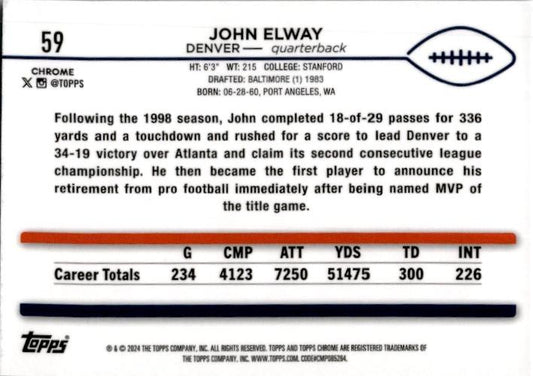 2024 Topps Chrome Prism #59 John Elway Denver