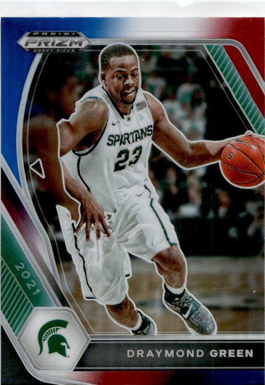 2021 Panini Prizm Draft Picks Red White Blue #73 Draymond Spartans /  Warriors