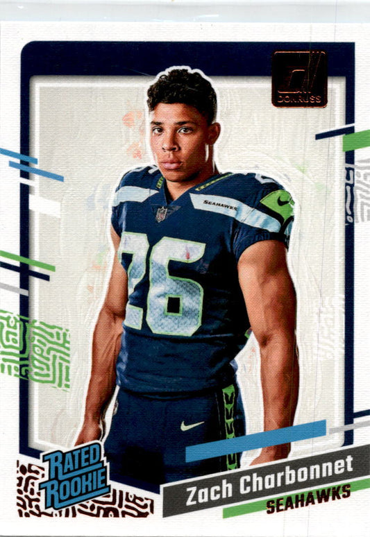 2023 Donruss Rated Rookie Portrait #16 Zach Charbonnet Seattle Seahawks