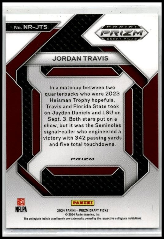 2024 Panini Prizm Draft Picks New Recruits Green #NR-JTS Jordan Travis NYJets