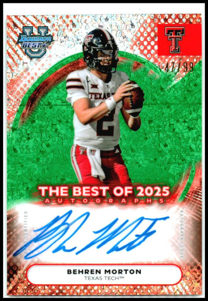 2025 Bowman Best Best Of 2025 Auto Green Mini-Diamond Behren Morton Auto /99