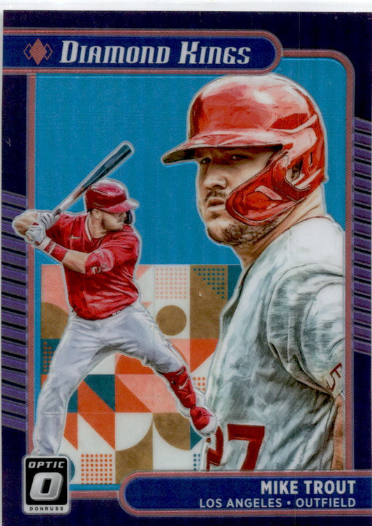 2021 Donruss Optic Carolina Blue #14 Mike Trout #/50 Los Angeles Angels