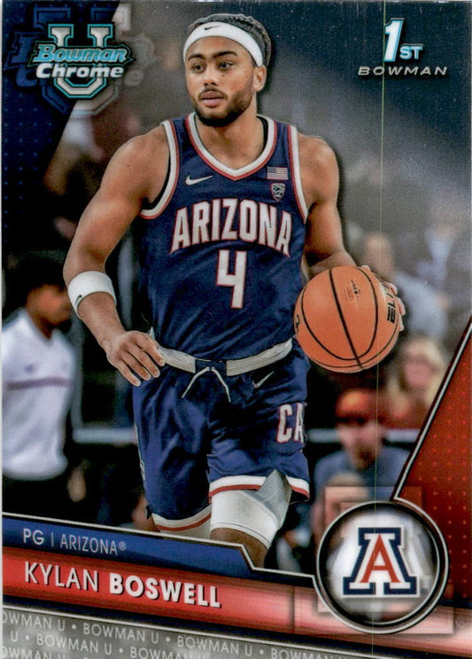 2023-24 Bowman University Chrome #3 Kylan Boswell Arizona Wildcats