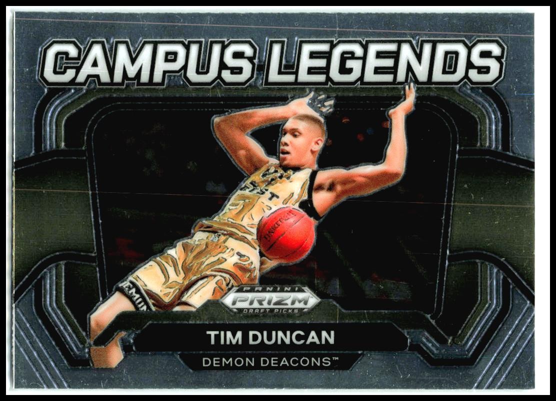 2024 Prizm Draft Picks Campus Legends #1 Tim Duncan Wake Forest Demon Deacons