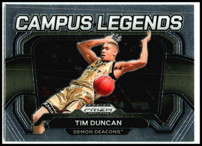 2024 Prizm Draft Picks Campus Legends #1 Tim Duncan Wake Forest Demon Deacons