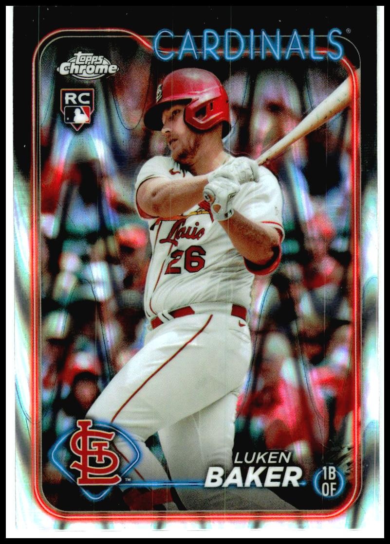 2024 Topps Chrome Raywave Refractors #132 Luken Baker Rookie St. Louis Cardinals