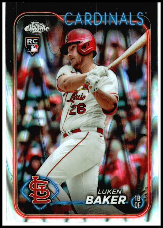 2024 Topps Chrome Raywave Refractors #132 Luken Baker Rookie St. Louis Cardinals