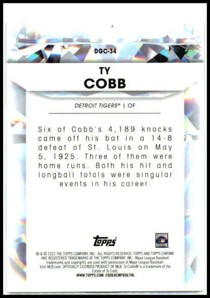 2022 Topps #DGDC-34 Ty Cobb Detroit Tigers