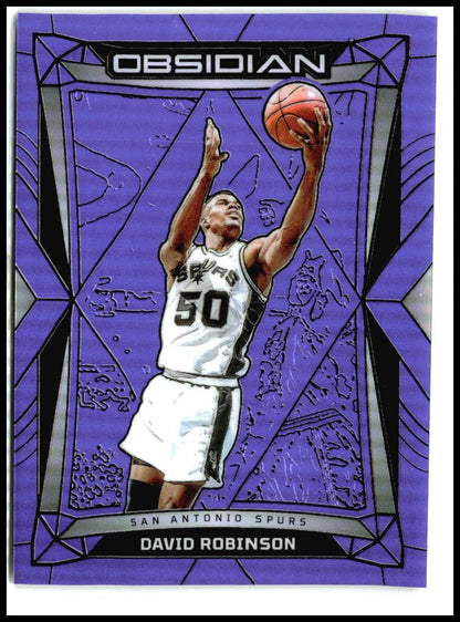 2023-24 Panini Obsidian Electric Etch Purple Flood /49 #122 David Robinson Spurs