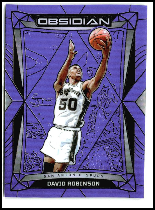 2023-24 Panini Obsidian Electric Etch Purple Flood /49 #122 David Robinson Spurs