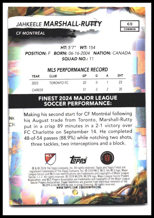 2024 Finest MLS #69 Jahkeele Marshall-Rutty