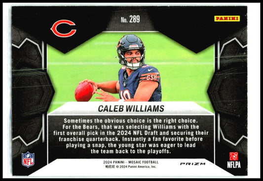 2024 Panini Mosaic Mosaic Green #289 Caleb Williams Chicago Bears