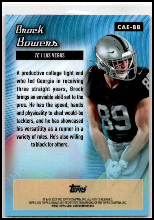 2024 Topps Chrome Chrome All-Etch Pink Refractor #CAE-BB Brock Bowers Raiders
