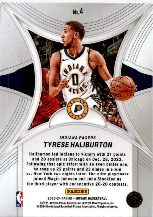 2023-24 Mosaic Epic Performers #4 Tyrese Haliburton Indiania Pacers