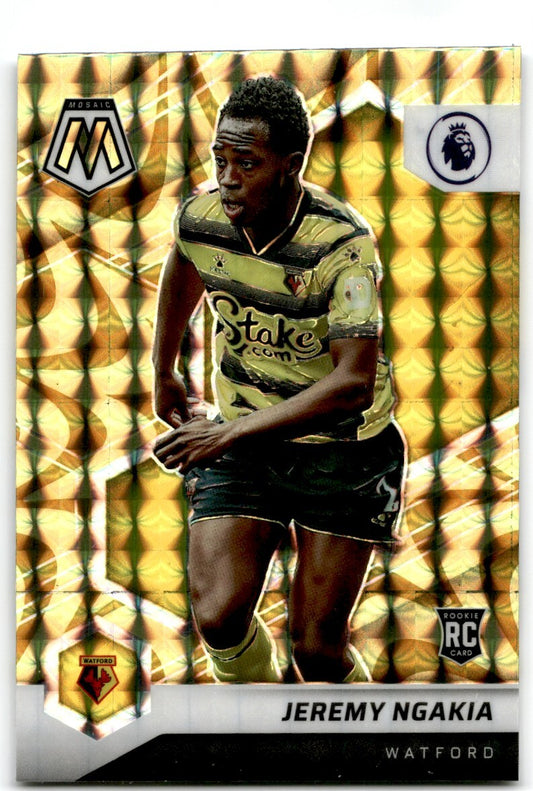 2021 Panini Mosaic Premier League Reactive Gold Mosaic Prizm Jeremy Ngakia