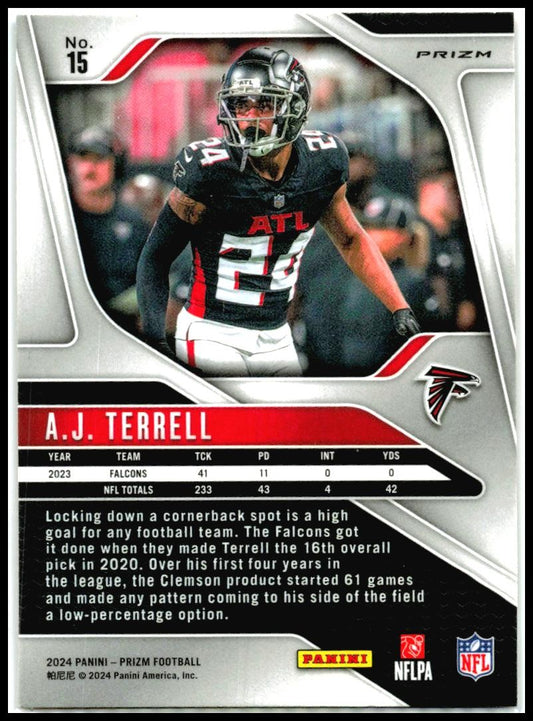 2024 Panini Prizm Lazer #15 A.J. Terrell Atlanta Falcons