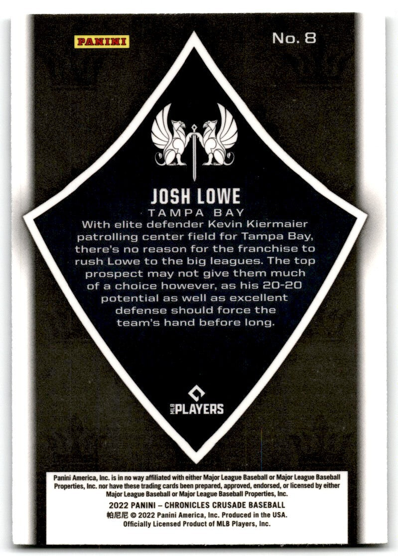 2022 Panini Chronicles Crusade Josh Lowe Rookie Tampa Bay Rays #8