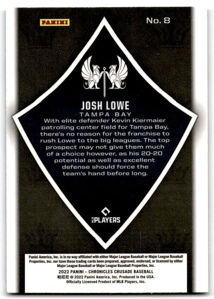2022 Panini Chronicles Crusade Josh Lowe Rookie Tampa Bay Rays #8