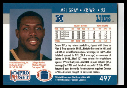 1990 Pro Set #23 Mel Gray  Detroit Lions