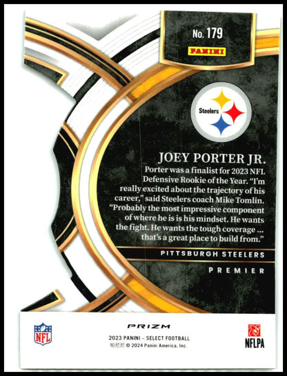 2023 Select Red and Yellow Prizms Die Cuts #179 Joey Porter Jr. Rookie Steelers