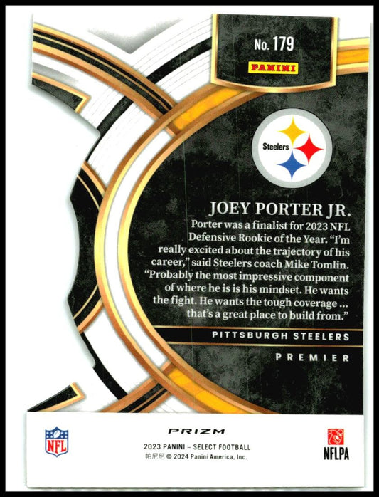 2023 Select Red and Yellow Prizms Die Cuts #179 Joey Porter Jr. Rookie Steelers