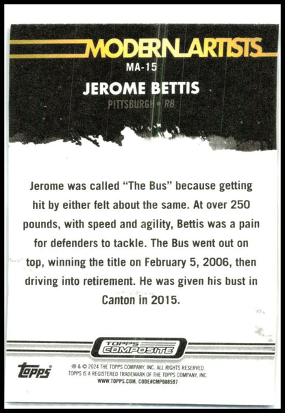2023 Topps Composite Modern Artists #MA-15 Jerome Bettis Pittsburgh Steelers