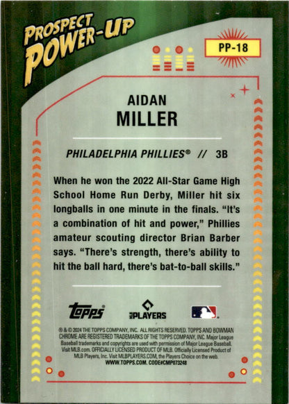 2024 Bowman Prospect Power-Up #PP-18 Aidan Miller Philadelphia Phillies