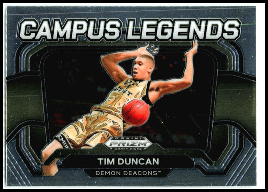 2024 Panini Prizm Draft Picks Campus Legends #1 Tim Duncan Spurs