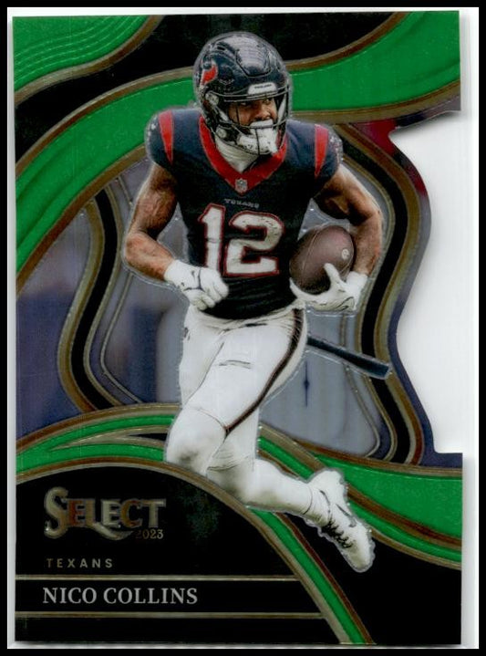 2023 Panini Select Neon Green Prizms Die Cuts #228 Nico Collins Texans
