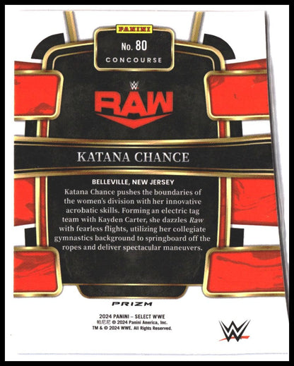 Katana Chance #80 2024 Panini Select WWE Red and Blue Prizms