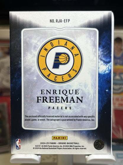 2024-25 Panini Origins RJA-EFP Enrique Freeman Auto Patch Indiana Pacers