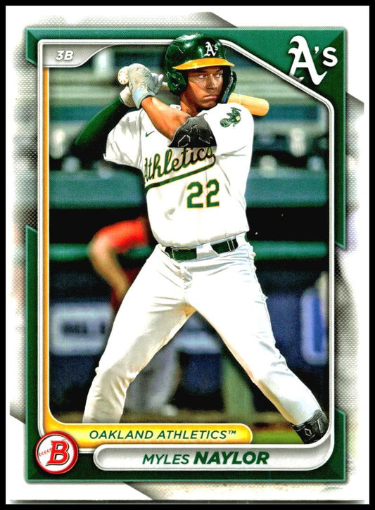 2024 Bowman Draft #BD-141 Myles Naylor Oakland Athletics