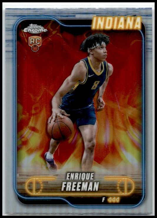 2024-25 Topps Chrome Refractor #111 Enrique Freeman Rookie Indiana Pacers