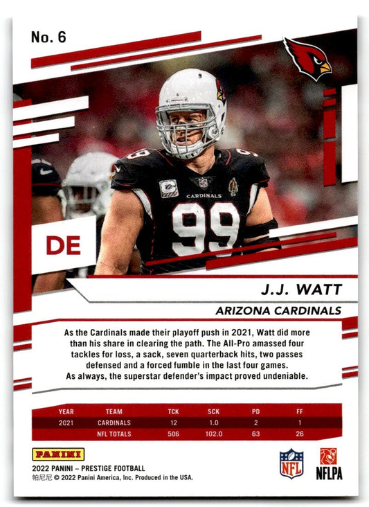 2022 Panini Prestige J.J. Watt Arizona Cardinals #6