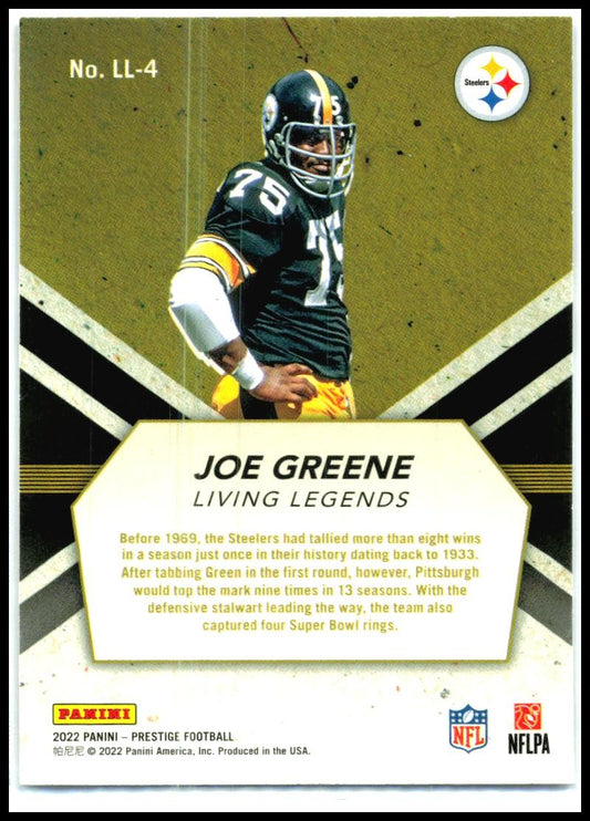2022 Panini Prestige Living Legends #LL-4 Joe Greene Pittsburgh Steelers